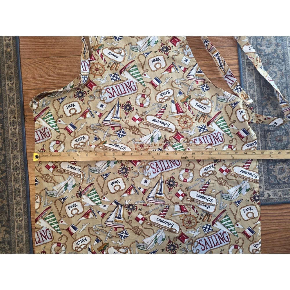Kay Dee Full Apron Sailing Themed Boats Knots Anchors Lighthouse Nautical Cotton - Picture 6 of 13